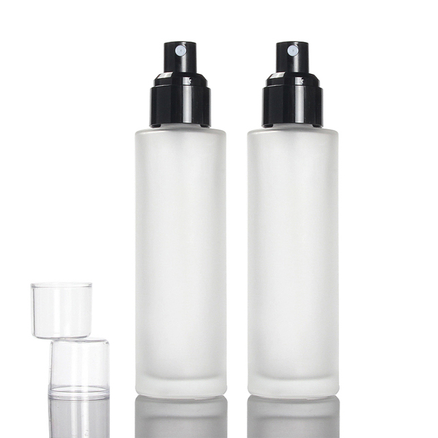 Fuyun Fast shipping high quality 120ml skin care toner  frosted sprayer pump glass bottle