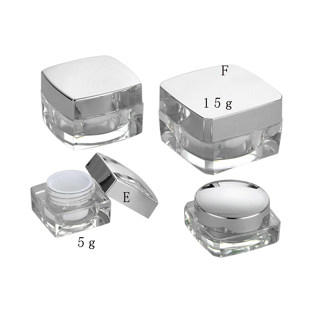 Fuyun Fast shipping high quality 5g 10g 15g 20g clear square cosmetic facial cream acrylic jar