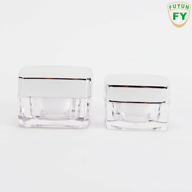 Fuyun Fast shipping high quality 5g 10g 15g 20g clear square cosmetic facial cream acrylic jar