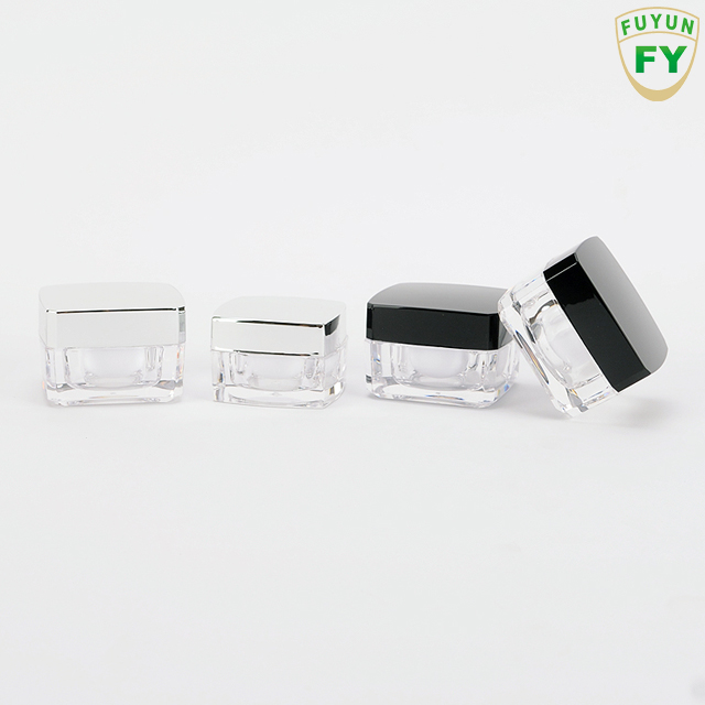 Fuyun Fast shipping high quality 5g 10g 15g 20g clear square cosmetic facial cream acrylic jar