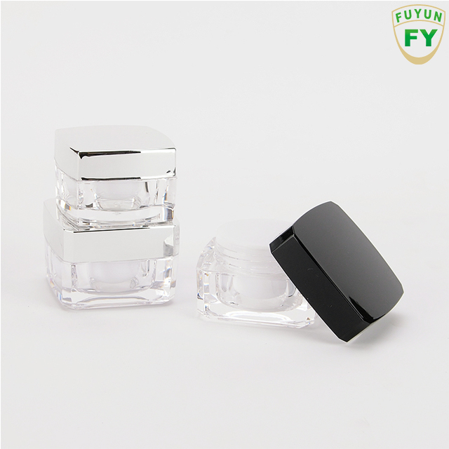 Fuyun Fast shipping high quality 5g 10g 15g 20g clear square cosmetic facial cream acrylic jar