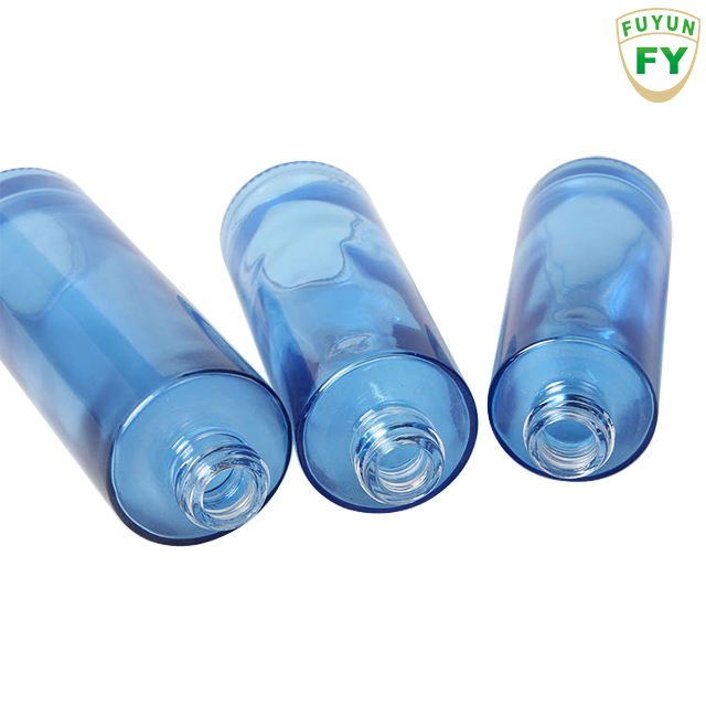 Fuyun Fast shipping new design series cosmetic light blue cream glass jar and bottle