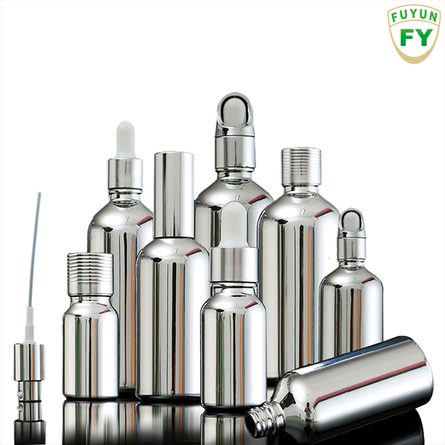 Fuyun Fast shipping variety of sized silver color glass dropper bottle