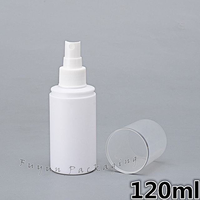 Fuyun Fast shipping wholesale plastic HDPE 120ml white cylinder spray pump bottle