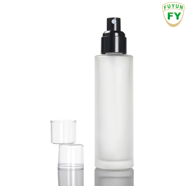 Fuyun In stock 120ml clear matte glass bottle toner lotion mist spray pump bottle