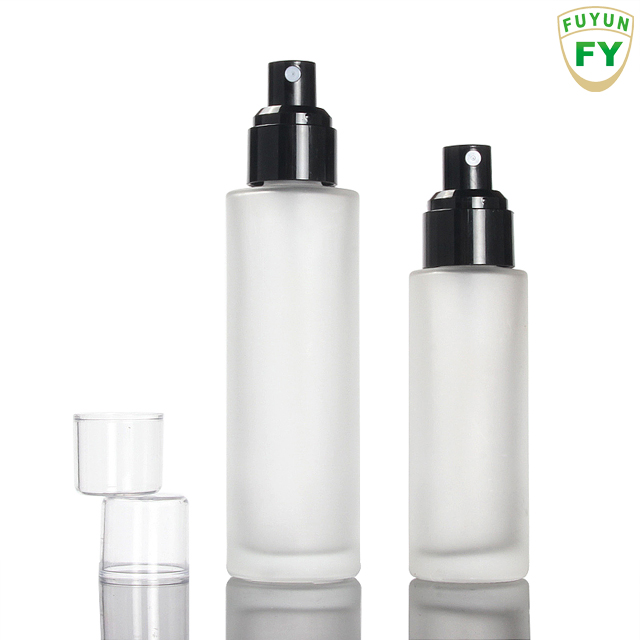 Fuyun In stock 120ml clear matte glass bottle toner lotion mist spray pump bottle