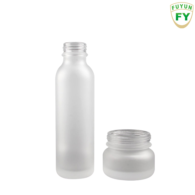 Fuyun In stock 150ml cosmetic packaging frosted glass bottle with bamboo cap
