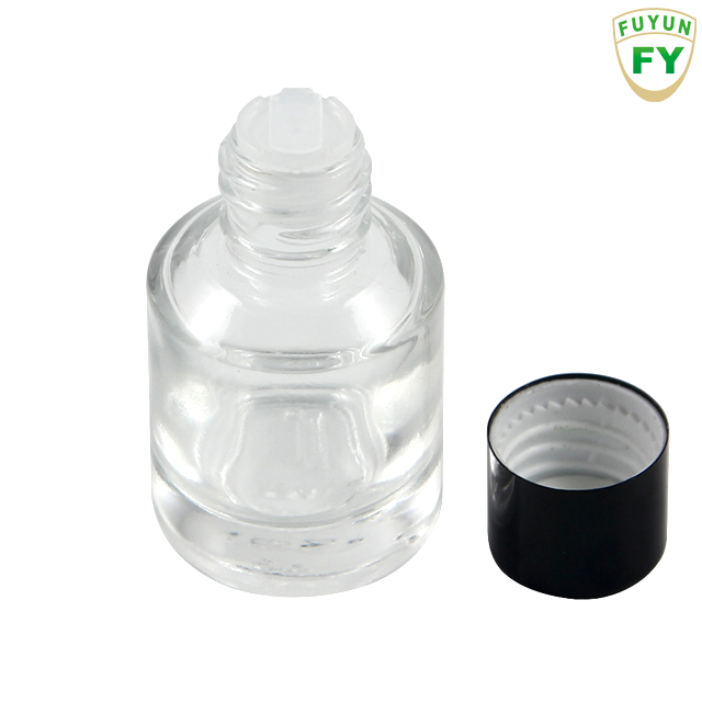 Fuyun In stock 15ml/30ml/60ml/125ml/200ml clear perfume glass bottle with black screw cap
