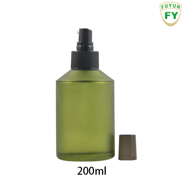 Fuyun In stock 200ml Empty Color Glass Cosmetic Lotion Serum Skincare Pump Bottle
