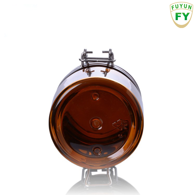 Fuyun In stock 220ml clear amber food honey rubber seal plastic storage jars