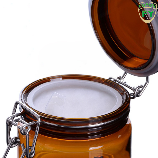 Fuyun In stock 220ml clear amber food honey rubber seal plastic storage jars