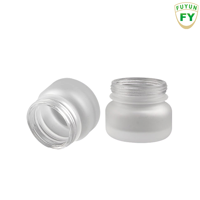 Fuyun In stock 50g bamboo cosmetic glass cream jar with cap for skin care