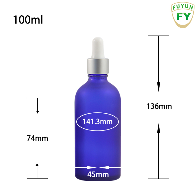 Fuyun In stock 5ml/10ml/15ml/20ml/30ml/50ml/100ml cosmetic packaging frosted purple glass dropper bottles