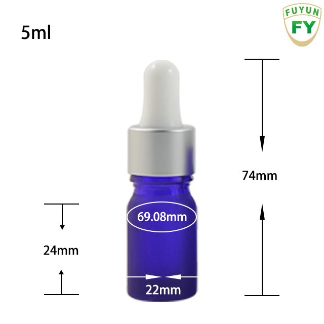 Fuyun In stock 5ml/10ml/15ml/20ml/30ml/50ml/100ml cosmetic packaging frosted purple glass dropper bottles