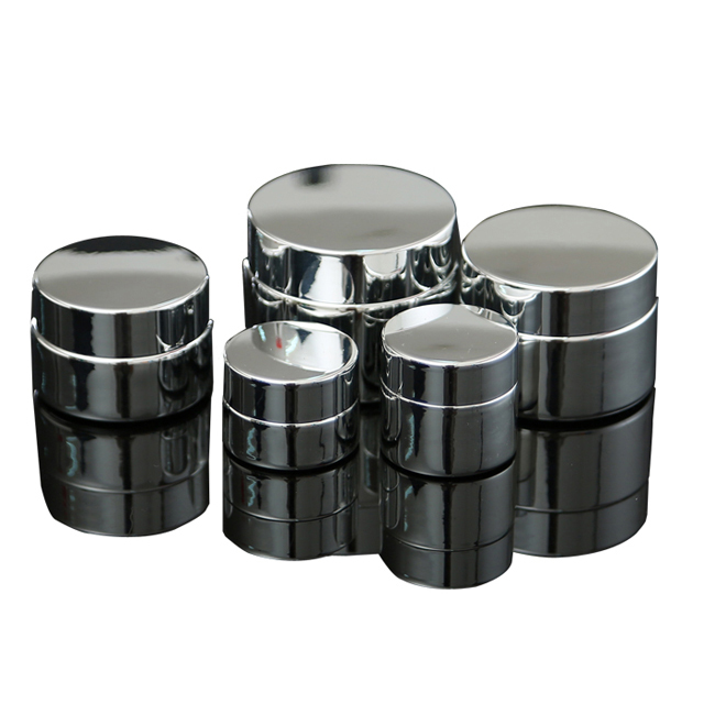 Fuyun In stock 5ml / 10ml / 20ml / 30ml / 50ml popular fancy design variety of sized shiny silver color glass jar