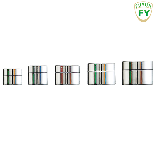 Fuyun In stock 5ml / 10ml / 20ml / 30ml / 50ml popular fancy design variety of sized shiny silver color glass jar