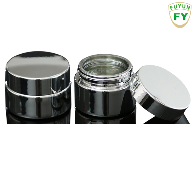 Fuyun In stock 5ml / 10ml / 20ml / 30ml / 50ml popular fancy design variety of sized shiny silver color glass jar