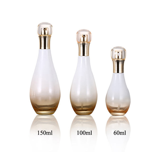 Fuyun In stock 60ml/100ml/150ml big capacity beauty design luxury lotion pump glass bottle