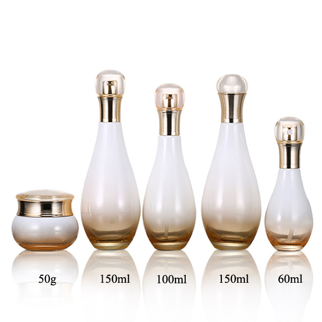 Fuyun In stock 60ml/100ml/150ml big capacity beauty design luxury lotion pump glass bottle