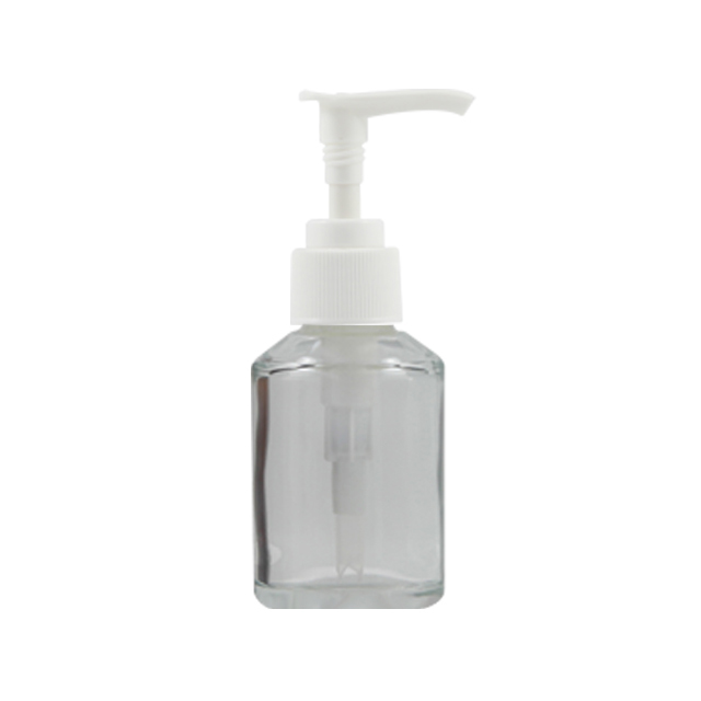 Fuyun In stock 60ml clear/amber/whiite color pressure pump glass bottle