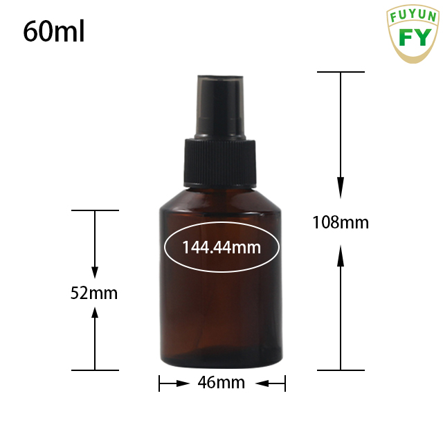 Fuyun In stock 60ml clear/white/amber empty personal care glass spray bottle