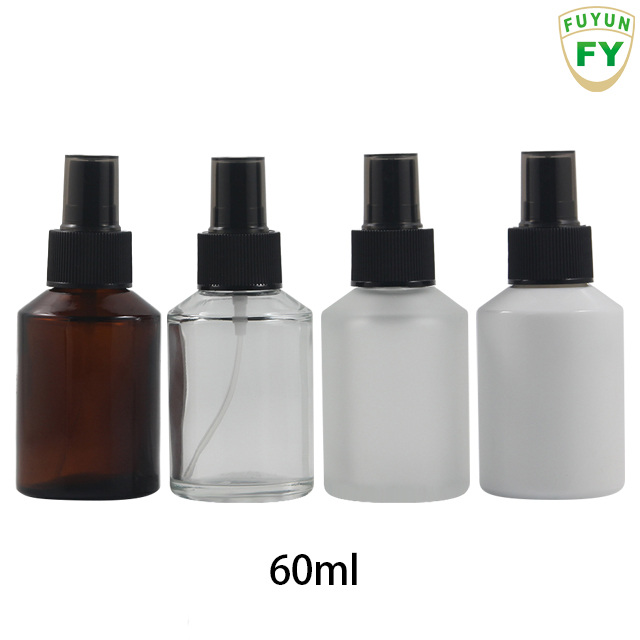 Fuyun In stock 60ml clear/white/amber empty personal care glass spray bottle