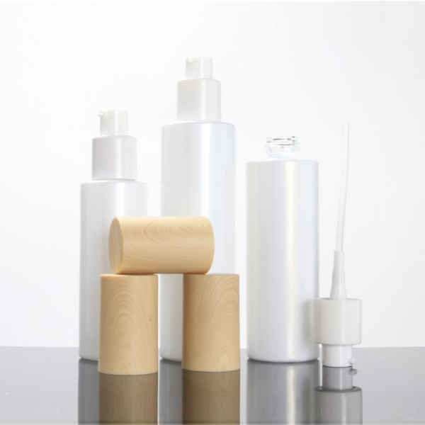 Fuyun In stock No MOQ 20ml/30ml/60ml/100ml/120ml Bamboo Cap White Essential Oil Glass Bottle