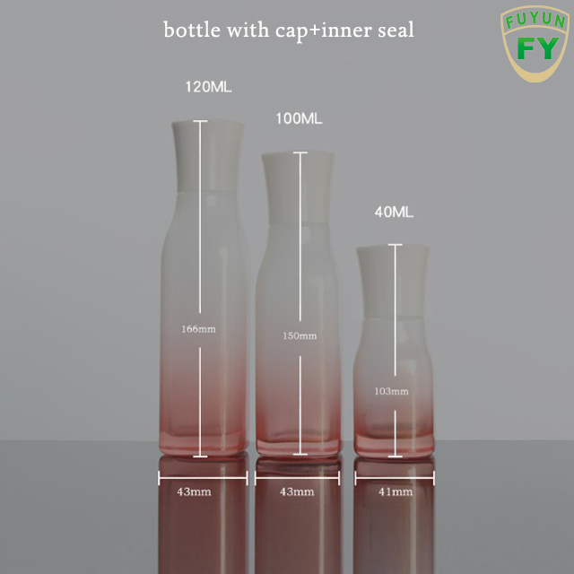 Fuyun In stock luxury 40ml/100ml/120ml cosmetic packing glass jar and spray glass bottle with pump