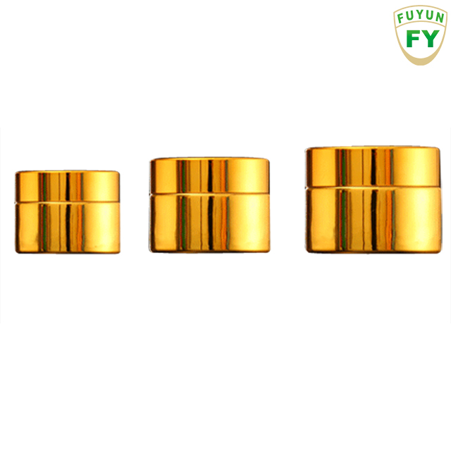 Fuyun In stock newly design luxury variety of sized shiny gold color glass jar