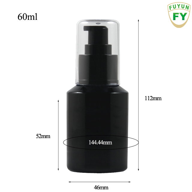 Fuyun In stock packaging 15ml/30ml/60ml/125ml/200ml empty black serum cosmetic glass lotion bottle