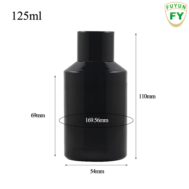 Fuyun In stock packaging 15ml/30ml/60ml/125ml/200ml empty black serum cosmetic glass lotion bottle