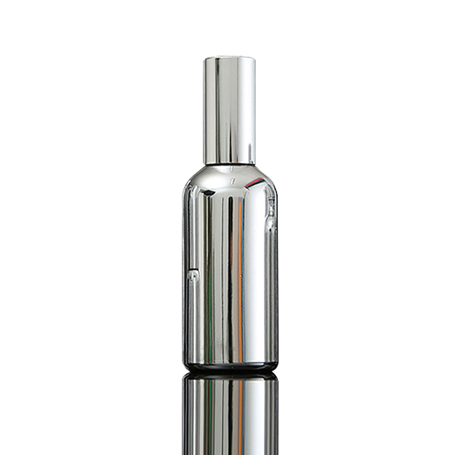 Fuyun In stock quality 100ml silver boston round spray pump glass bottle