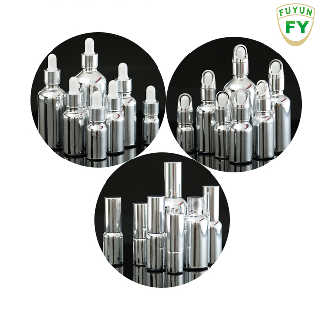 Fuyun In stock quality 100ml silver boston round spray pump glass bottle