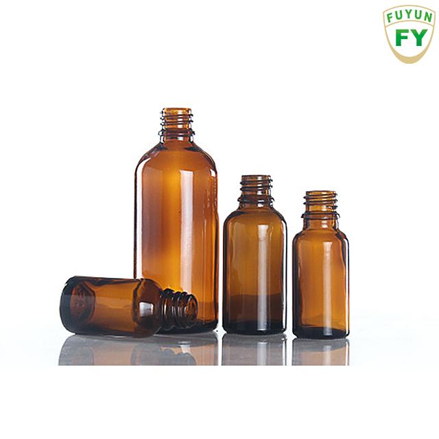 Fuyun In stock round 100ml brown color glass spray bottle with black pump
