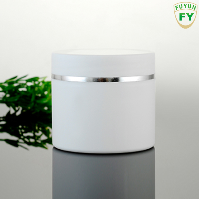 Fuyun In stock straight round white plastic pp double walled 30g/50g/100g skin care cream jar