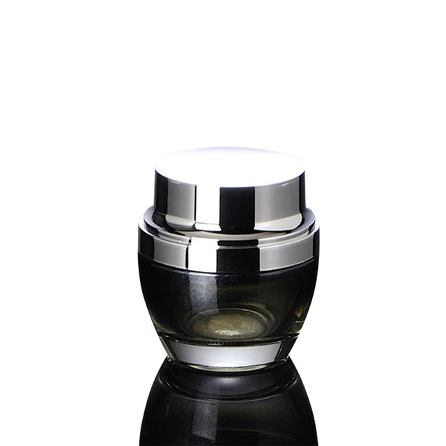Fuyun Low Moq 50g Black Empty Glass Cream Packaging Bottle Glass Cosmetic Cream Jar