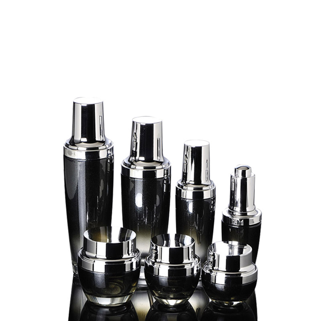 Fuyun Low Moq 50g Black Empty Glass Cream Packaging Bottle Glass Cosmetic Cream Jar