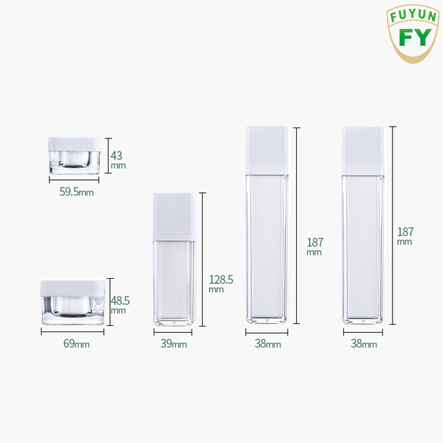 Fuyun Low Moq 50ml/100ml Beauty Products Bottles Square Shape Plastic Cosmetic Acrylic Bottle and Jars