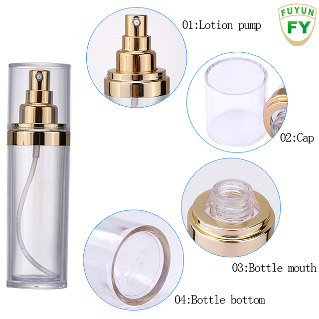 Fuyun Luxury 30ml 100ml 120ml Acrylic Serum Pump Bottles, Plastic Lotion Bottle With Pump