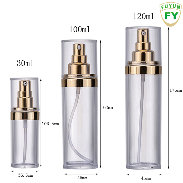 Fuyun Luxury 30ml 100ml 120ml Acrylic Serum Pump Bottles, Plastic Lotion Bottle With Pump