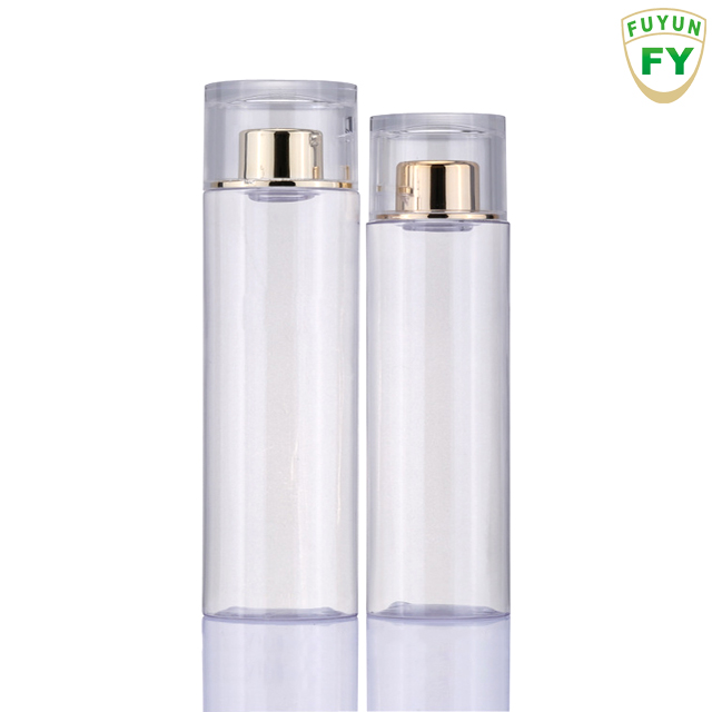 Fuyun Luxury Plastic Cylinder Acrylic Lotion Bottle Facial Toner Bottle Black Empty Facial Cleanser Makeup Remover Bottle