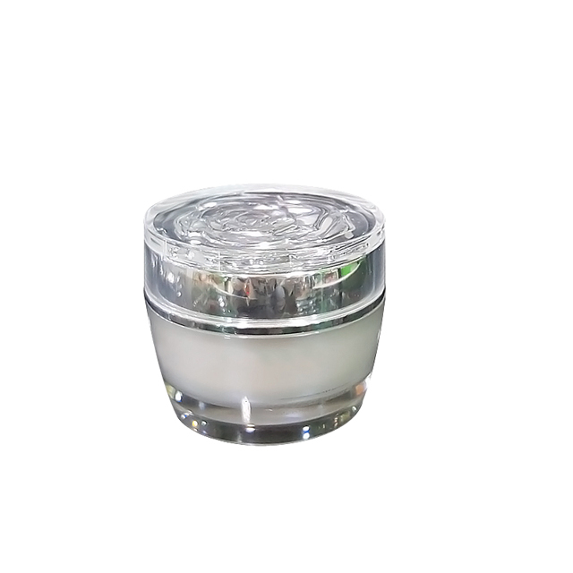 Fuyun MOQ 1pcs 30G Hot Sell Luxury White Frosted Fancy Custom Round Acrylic Jar Cosmetic Packaging Cream Jar