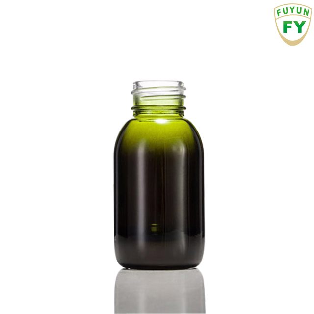 Fuyun MOQ 1pcs 50ml Green Glass Empty Package Serum Dropper Bottle, Fancy Glass Bottle with Metal Cap