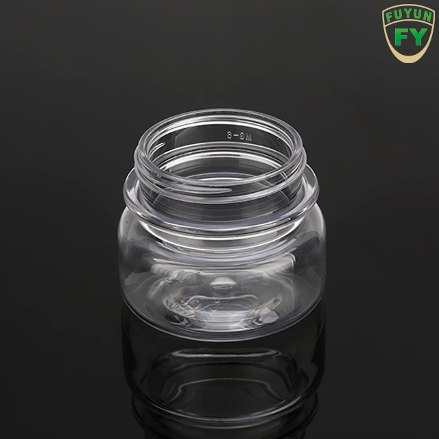 Fuyun MOQ 1pcs Clear plastic PET cosmetic jar for face cream with screw lid