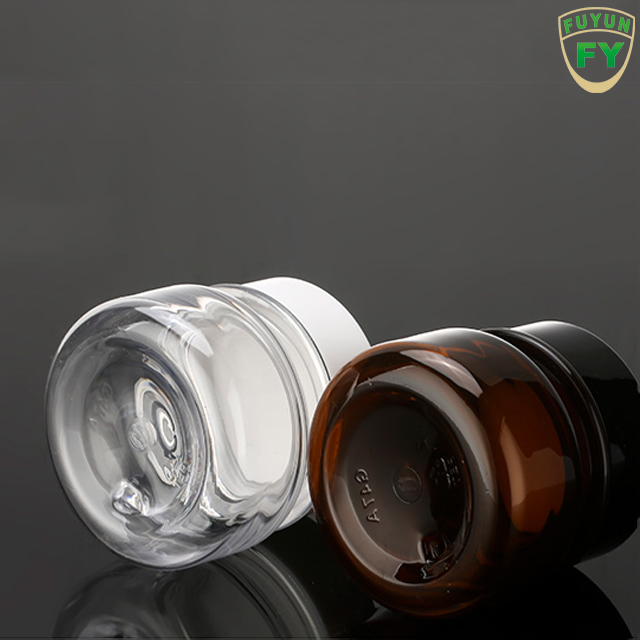 Fuyun MOQ 1pcs Clear plastic PET cosmetic jar for face cream with screw lid
