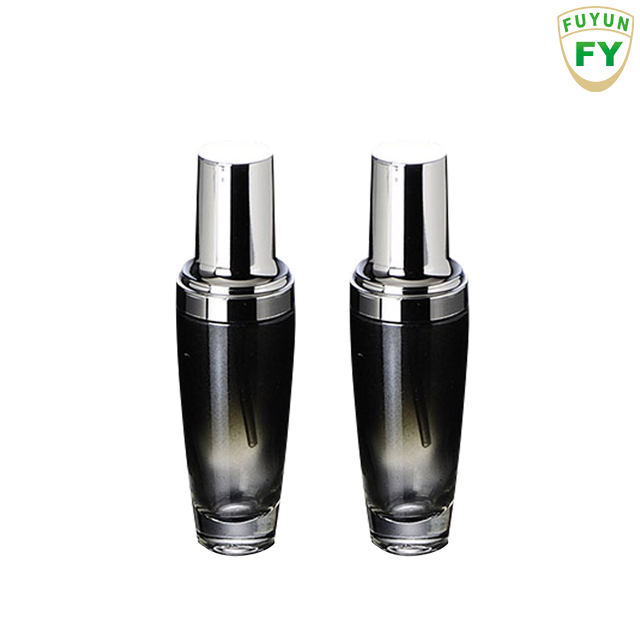 Fuyun MOQ 1pcs Empty matte black 50ml square cosmetic glass lotion bottles with lotion pump
