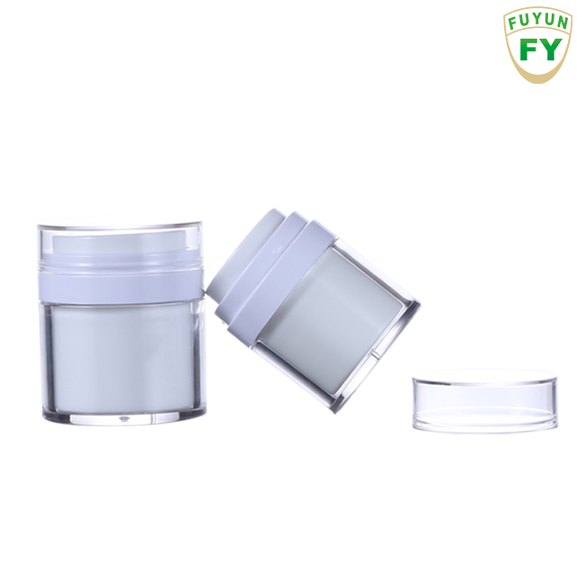 Fuyun MOQ 1pcs New design factory price 50ml empty Acrylic airless pump cream jar 50g for cosmetic packaging