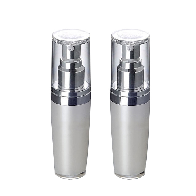 Fuyun MOQ 1pcs Silver cosmetic packaging 30ml empty acrylic essential oil luxury bottle for olive oil