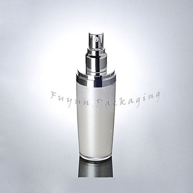 Fuyun MOQ 1pcs Silver cosmetic packaging 30ml empty acrylic essential oil luxury bottle for olive oil