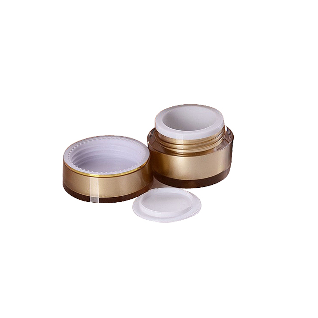 Fuyun MOQ 1pcs  gold acrylic cream jar 5g cosmetic plastic eyeshadow jar